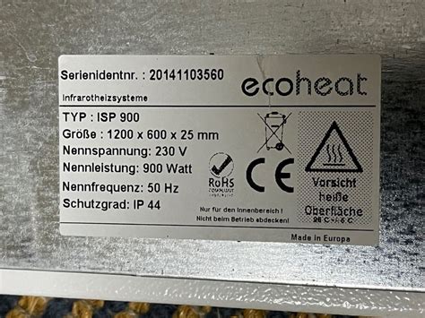 Infrarotheizung Ecoheat Watt Kaufen Auf Ricardo