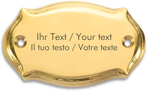 Targa Per Porta In Ottone Con Incisione Personalizzata X Mm