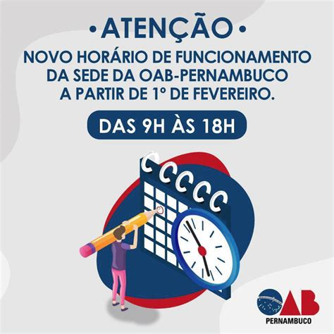 Novo horário de funcionamento da OAB PE APPE