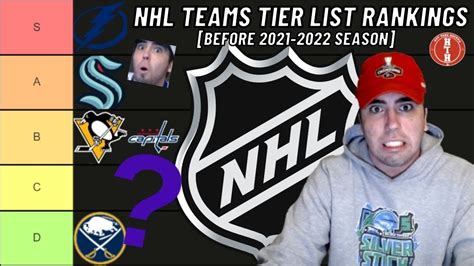 Ranking Nhl Teams For The 2021 2022 Season Tier List Youtube