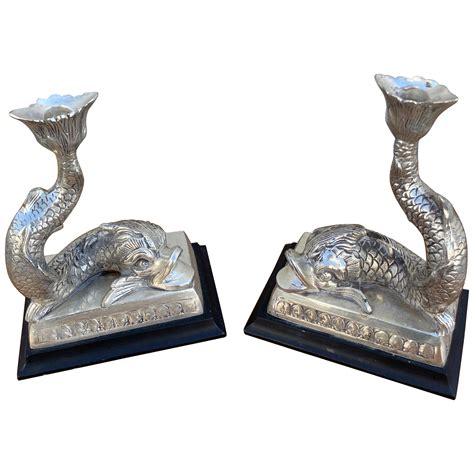 Silver Plated Seashell Candlesticks At 1stdibs