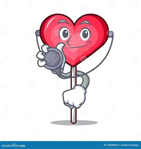 Doctor With Red Heart Ekg Line Royalty Free Cartoon