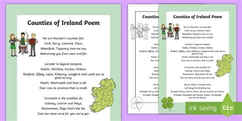 Irish Counties County Poem Twinkl Teacher Made