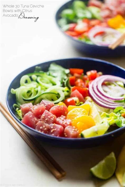 Citrus Tuna Ceviche Bowls - Food Faith Fitness