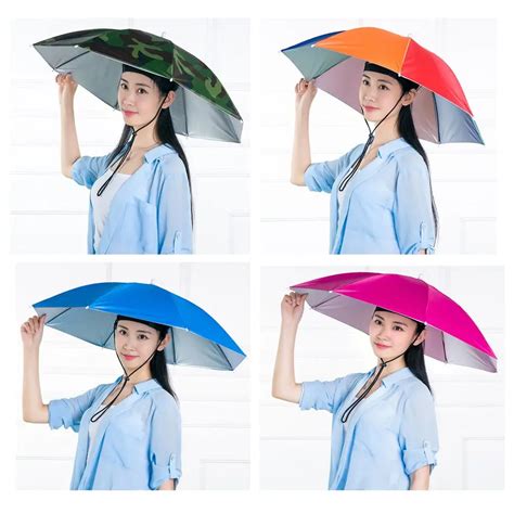 Windproof Umbrella Hat Pesca Cabe A Vestindo Sombrinha Capa De Chuva Ao