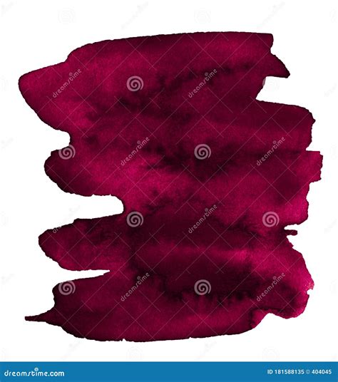 Burgundy Watercolor Trendy Color Bright Isolated Spot With Stains