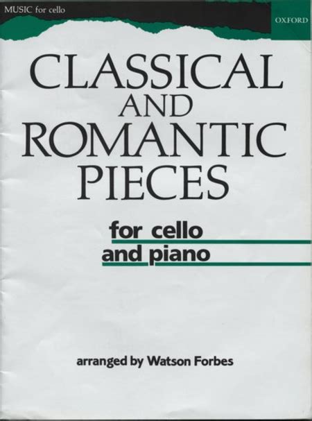 Classical And Romantic Pieces For Cello By Various Piano Accompaniment Sheet Music Sheet