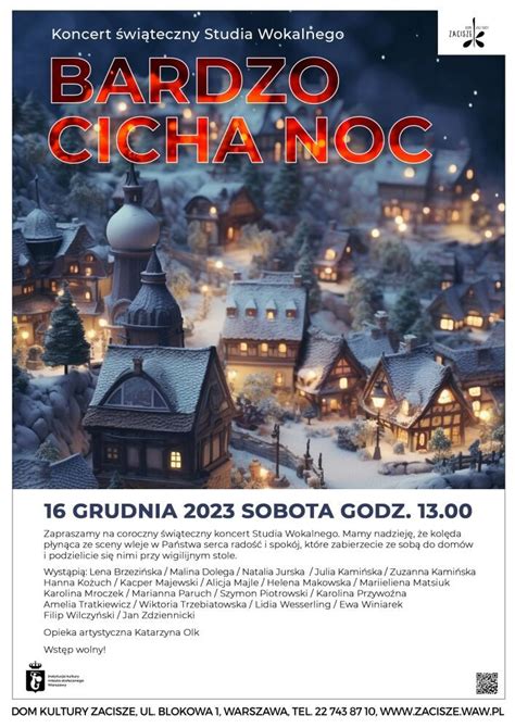 Koncert Bardzo Cicha Noc Dom Kultury Zacisze