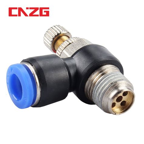 Sl Pneumatic Throttle Valve Male Thread Air Flow Speed