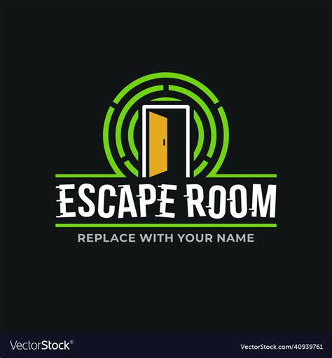 Escape room logo with dark background Royalty Free Vector