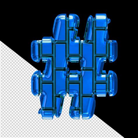 Symbole 3d Fait De Briques Verticales Bleues PSD Premium