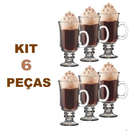 Kit Ta As Canecas Capuccino Ml De Vidro X Cara Tipo Dolce Gusto