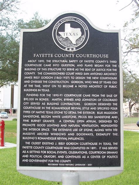 Fayette County Courthouse - TEXAS HISTORICAL MARKERS