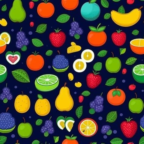 Premium Photo A Seamless Pattern Of Fruits And Berries