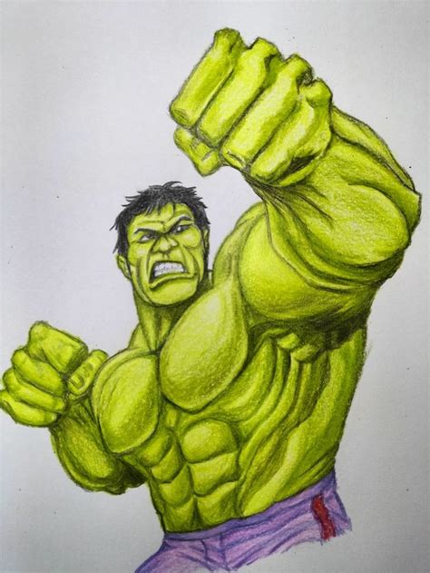 Hulk Drawing In Pencil Color