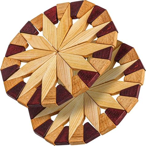 Amazon Wooden Trivets For Hot Dishes 2 Pcs Natural Handmade Wood Trivet Mat Sturdy And
