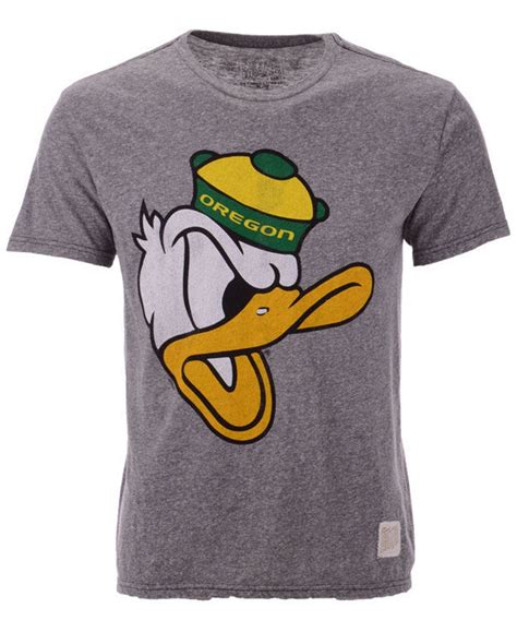 Retro Brand Mens Oregon Ducks Retro Logo Tri Blend T Shirt Gray