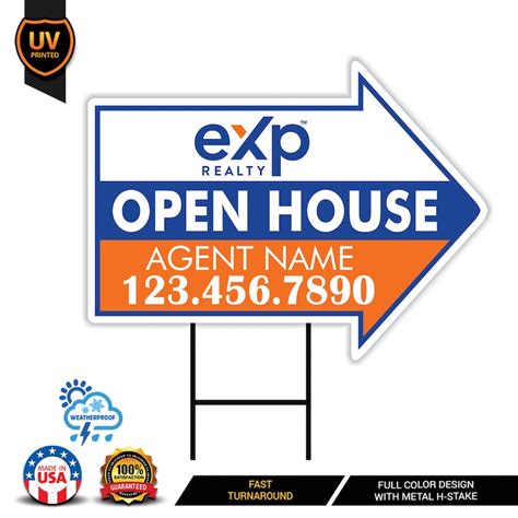 Exp Realty Open House Arrow Shaped Yard Signs X Etsy