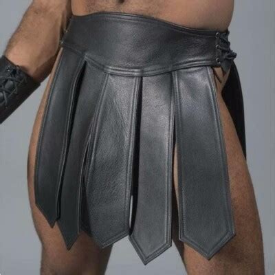 Neuf XL Gladiateur Jupe C Kilt Cuir Véritable Laçage Légionnaire Fétiche Gay eBay