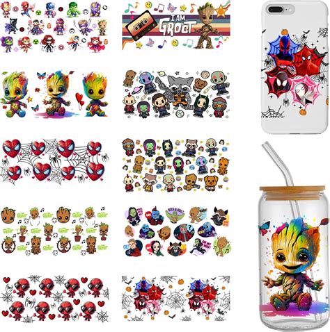 Amazon Uv Dtf Cup Wrap Transfer Stickers For Glass Cups Sheets