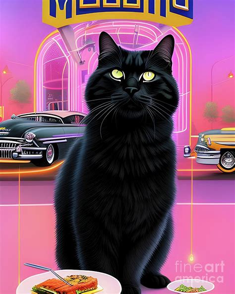 Lucci Visits The Diner Digital Art By Mary Machare Fine Art America