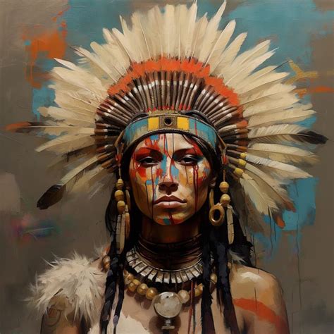 Beautiful Native American Women Art, Native Girl Portrait Painting ...