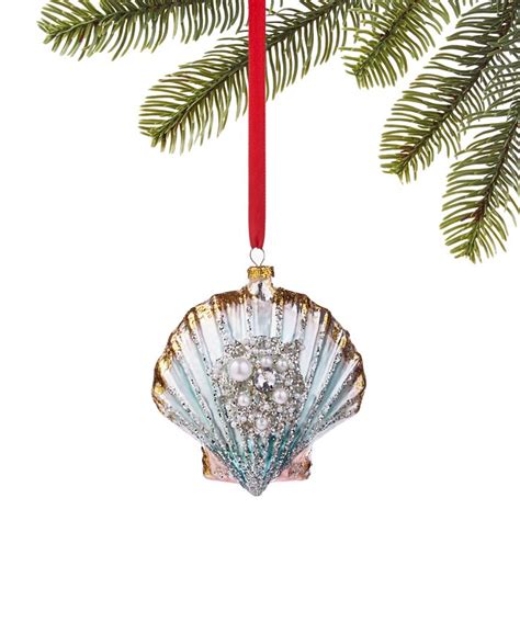 Holiday Lane At The Beach And Seaside Glass Seashell Ornament Created For Macys Macys