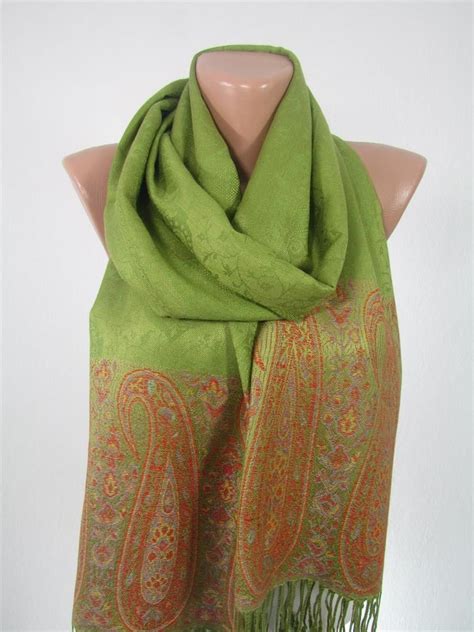 Green Pashmina Scarf Women Bridesmaids Gift Shawl Winter Etsy