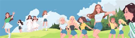 Hyunjin Fan Art K Pop Heejin Gowon Kim Lip Haseul Olivia Hye