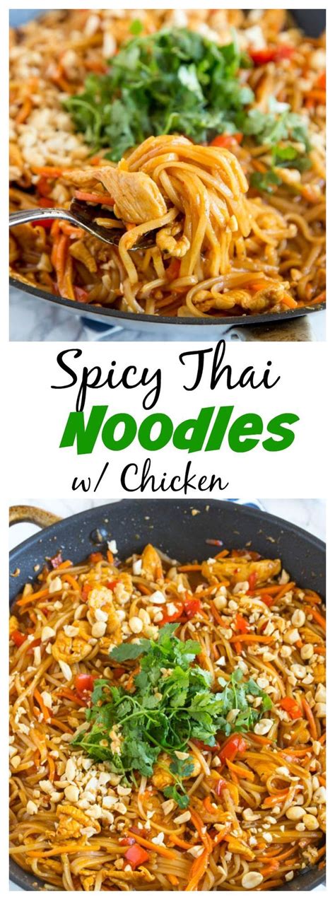 spicy thai noodles  chicken recipe
