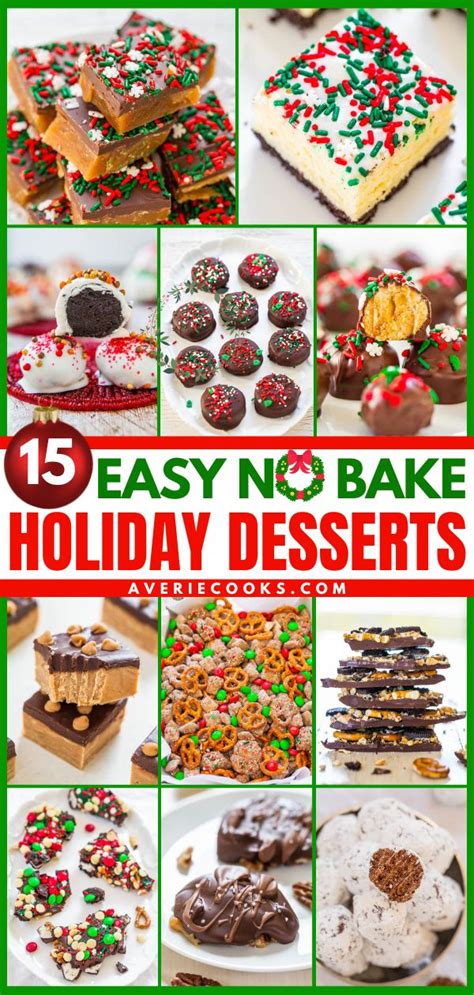 12 Easy No Bake Holiday Desserts Christmas Food Desserts Easy