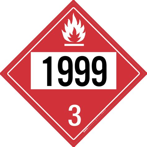 Flammable: Class 3 - UN1999 - Placard Sign