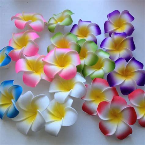 7CM 2 75inch Plumeria Hawaiian Foam Frangipani Artificial Flower For