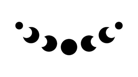 Premium Vector | Vector Moon Phases Black Silhouette Logo