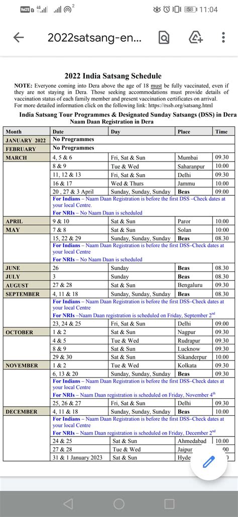 RSSB: Radha Soami Satsang Beas Schedule 2022 2023 (PDF List)