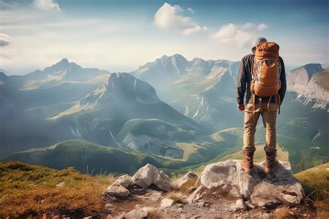 Premium Ai Image Traveler Hiking With Backpacks Ai Technology