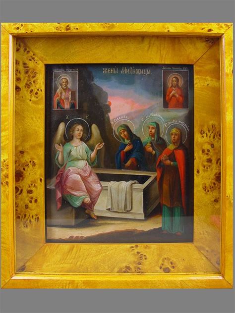 Икона в киоте «Святые Жены-мироносицы», дерево, масло, XIX в., размер ...