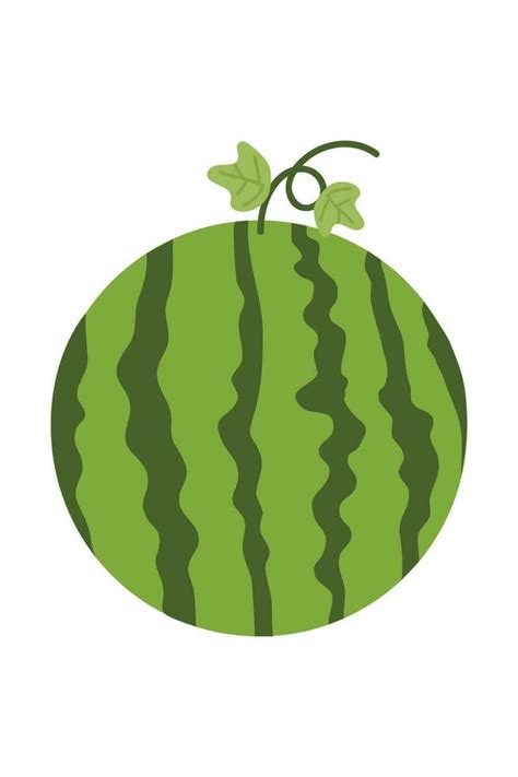 Fresh And Juicy Whole Watermelons And Slices Illustration Cartoon