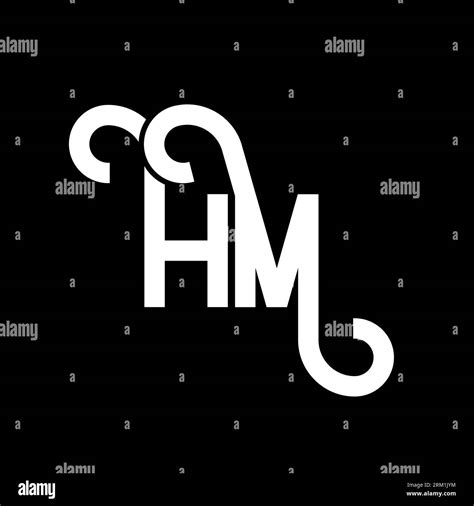 HM letter logo design on black background. HM creative initials letter ...