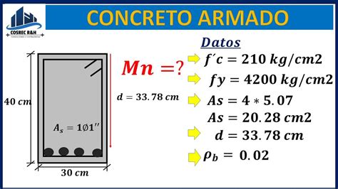 Calculo Del Momento Nominal De Una Viga Concreto Armado Youtube