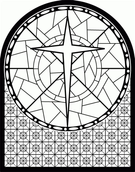 Printable Stained Glass Window Coloring Page