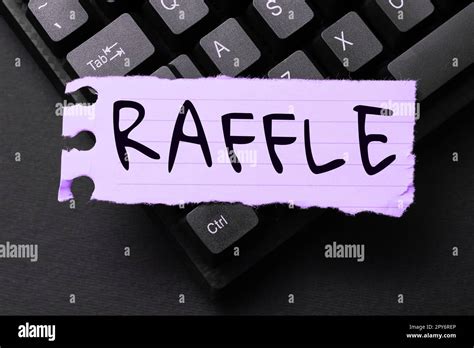 Text Caption Presenting Raffle Word Written On Means Of Raising Money