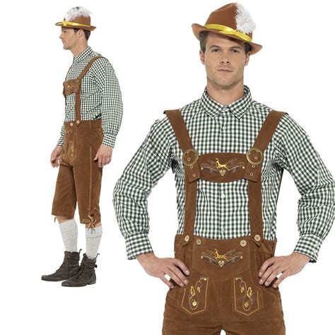 De Luxe Lederhosen D Guisement Hommes Robe Allemand Oktoberfest Bi Re