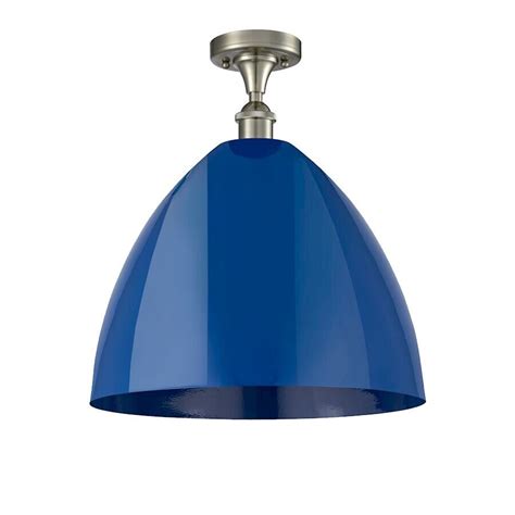 Innovations Ballston Ply Dome 16 1 Lt Semi Flush SN Blue 516 1C SN