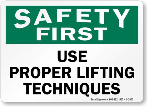 Lifting Instruction Signs & Labels | Safe Lifting Signs