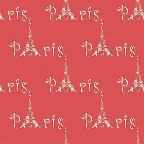 Seamless Pattern With Eiffel Tower Place Destinations Tower Vector