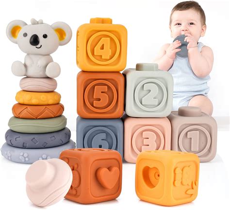 Holres 13 Pcs Jouets Empilables et Emboîtables pour Bébé Cercles et