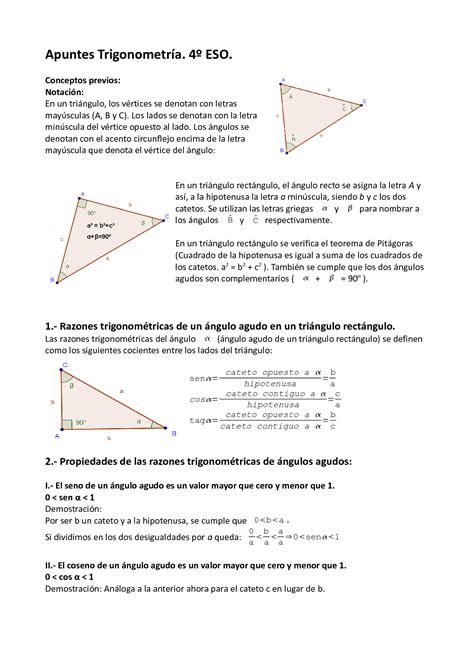 Solution Resumen Teor A Trigonometr A Studypool