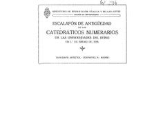 Escalaf N De Antig Edad De Los Catedr Ticos Numerarios De Las