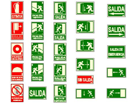 Planos De Se Alizacion De Emergencia En Dwg Autocad Se Ales Carteler A